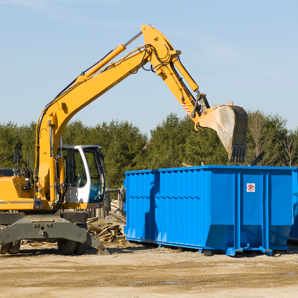 what size residential dumpster rentals are available in Gunn City Missouri